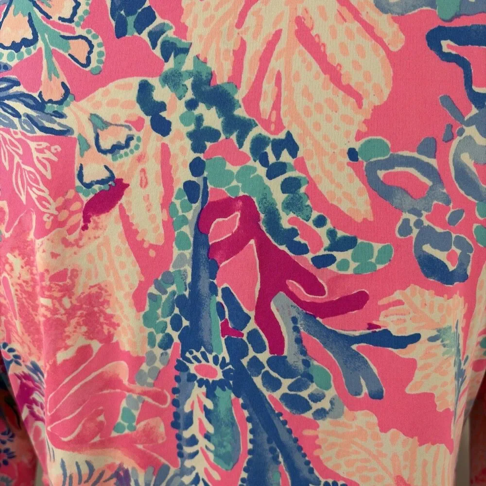 Lilly Pulitzer Convertible Rash Guard Top Mini Dress Sz XL Coverup Aquadesiac
